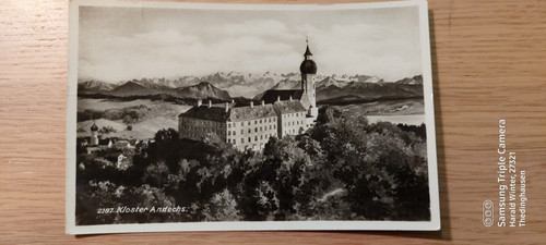 Postkarte kloster andechs - kloster,
