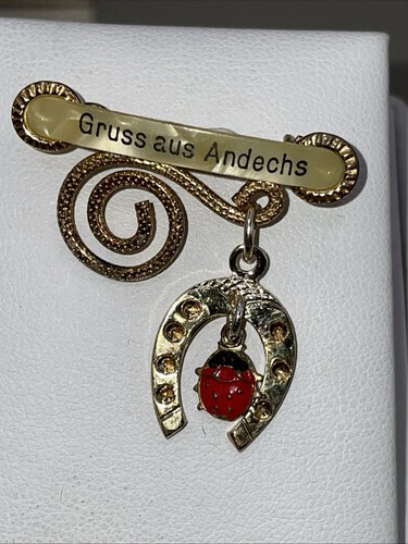 Vergold stab brosche gruß - vergold., stab-brosche,“gruß