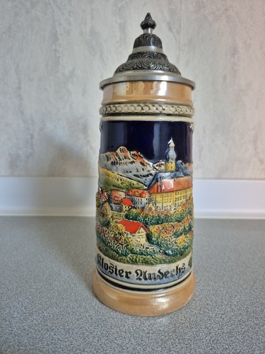 Bierkrug mit zinndeckel - mit,