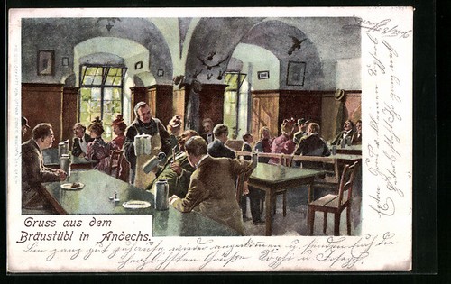 Lithographie andechs gasthaus - lithographie, andechs,